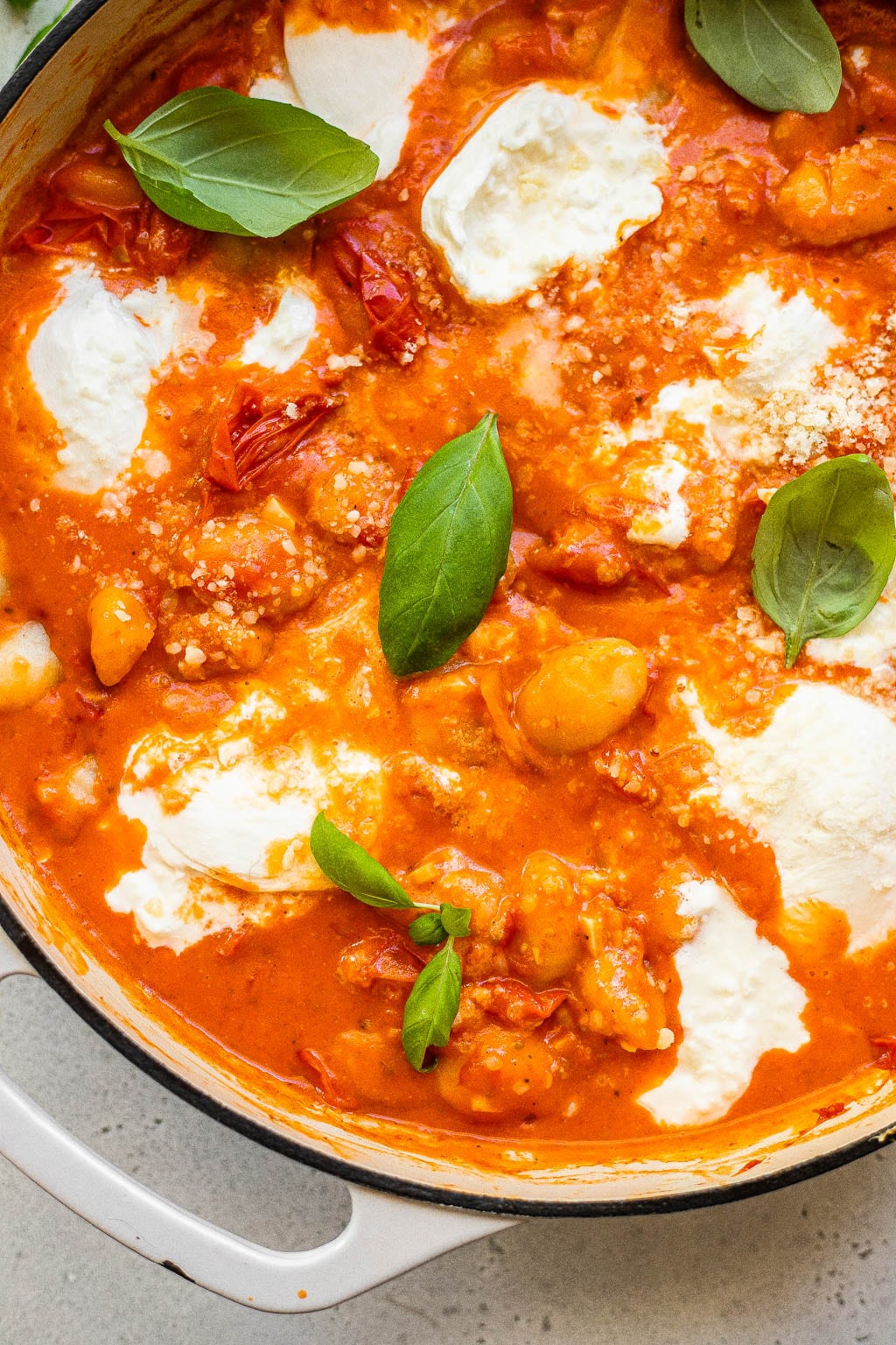 tomato and burrata gnocchi