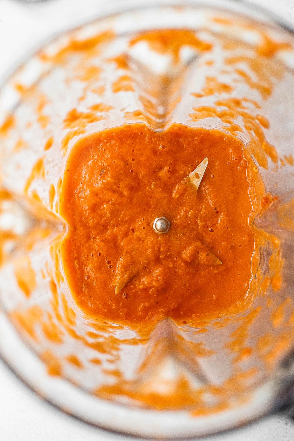 blended tomatoes in a blender 