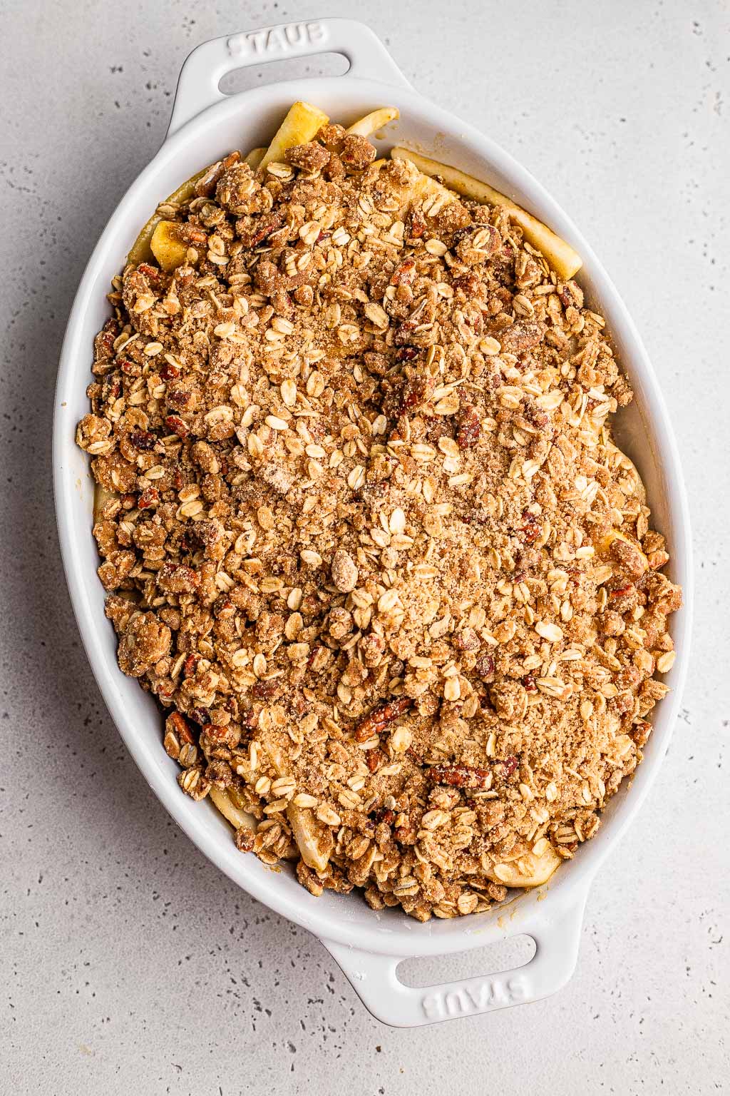 Apple Pear Crisp before Baking