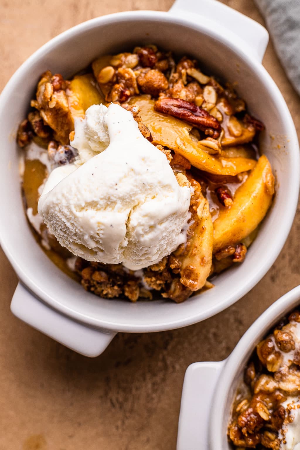 Apple Pear Crisp in a bowl 