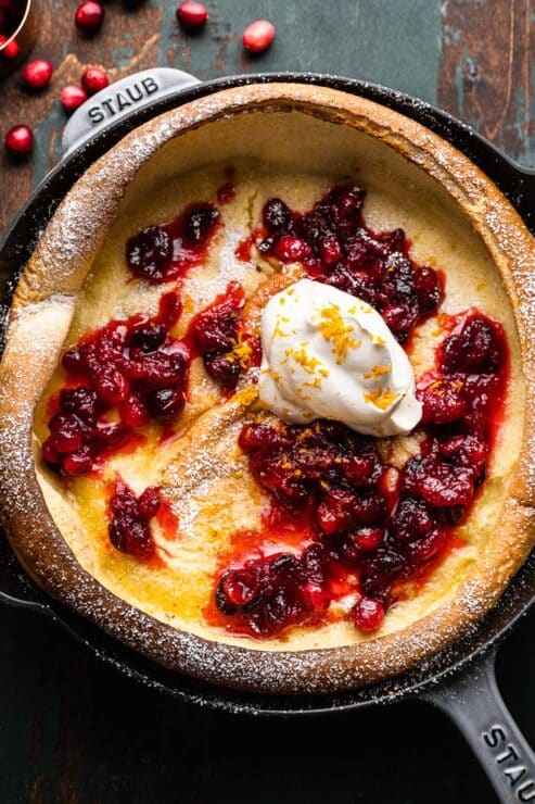 Dutch Baby with Cranberry Compote - Best Christmas Brunch Ideas