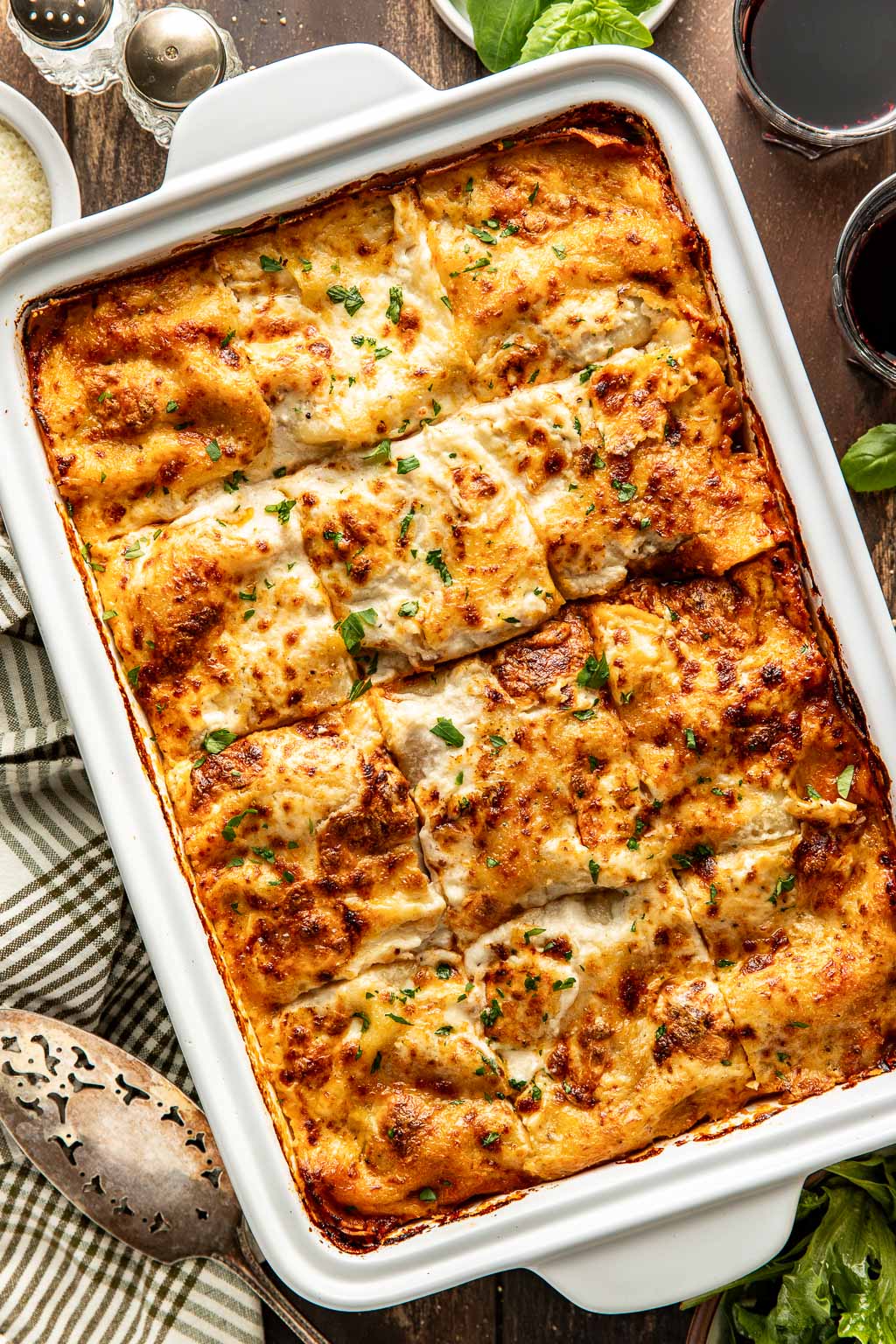 lasagna bolognese after baking