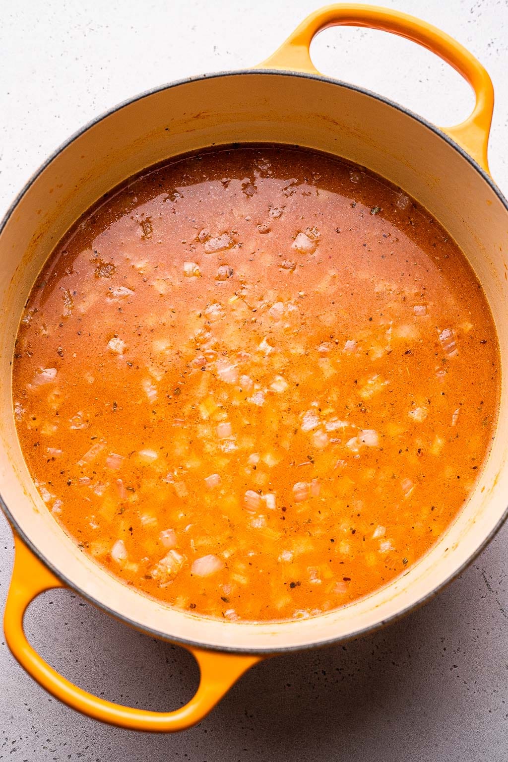 fideo soup in a dutch oven 