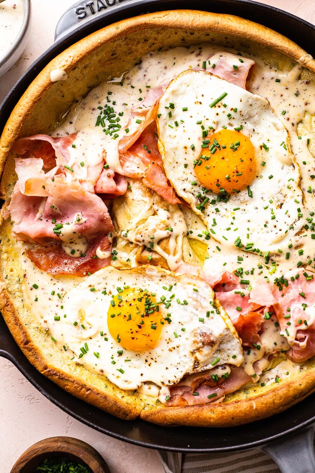 Ham and cheese dutch baby