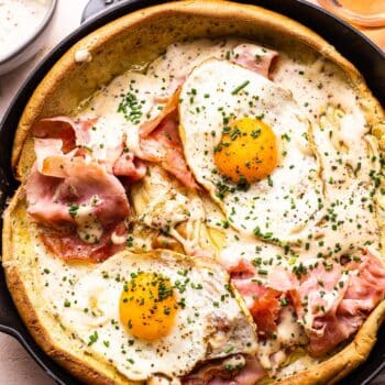 Ham and cheese dutch baby
