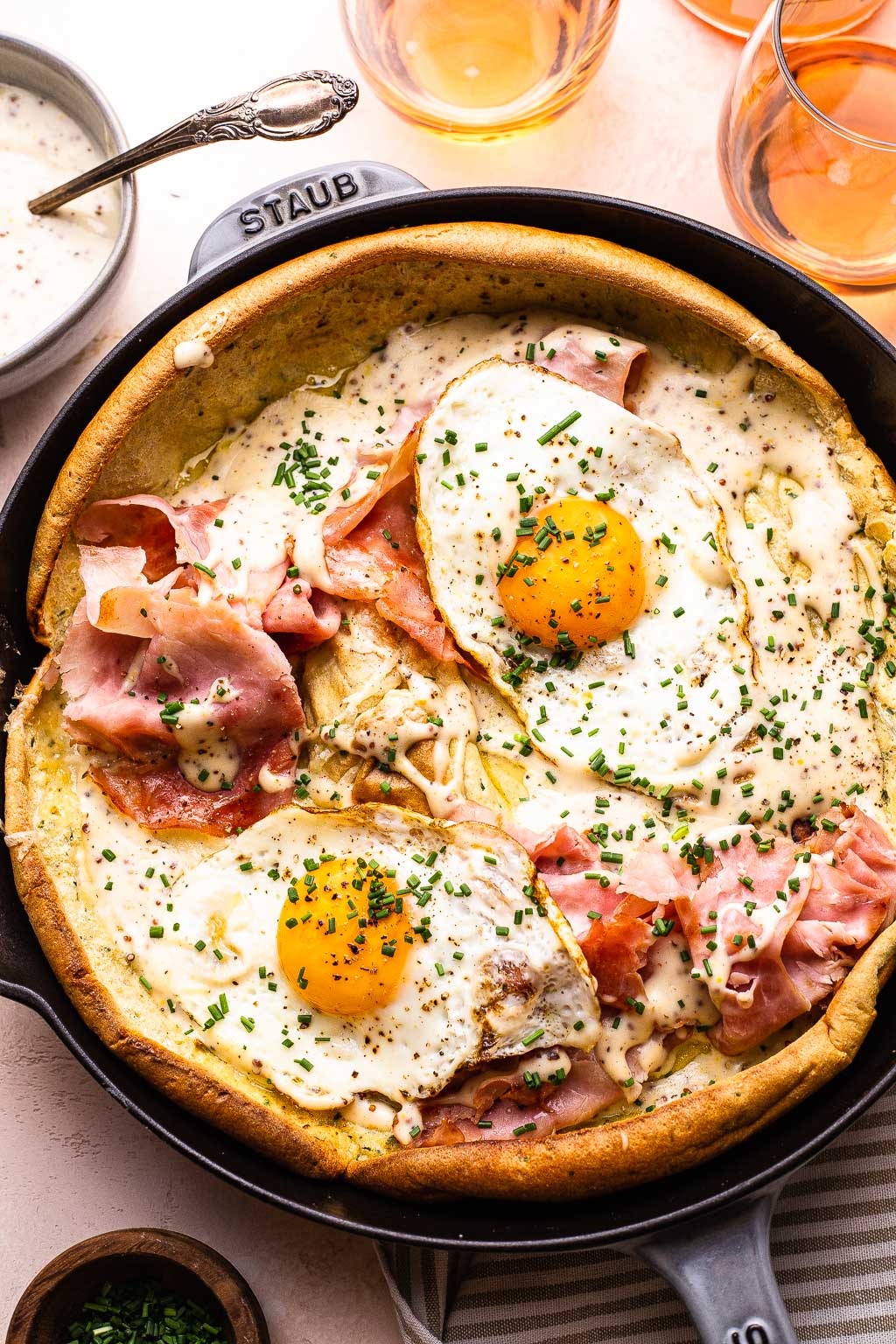Ham and cheese dutch baby