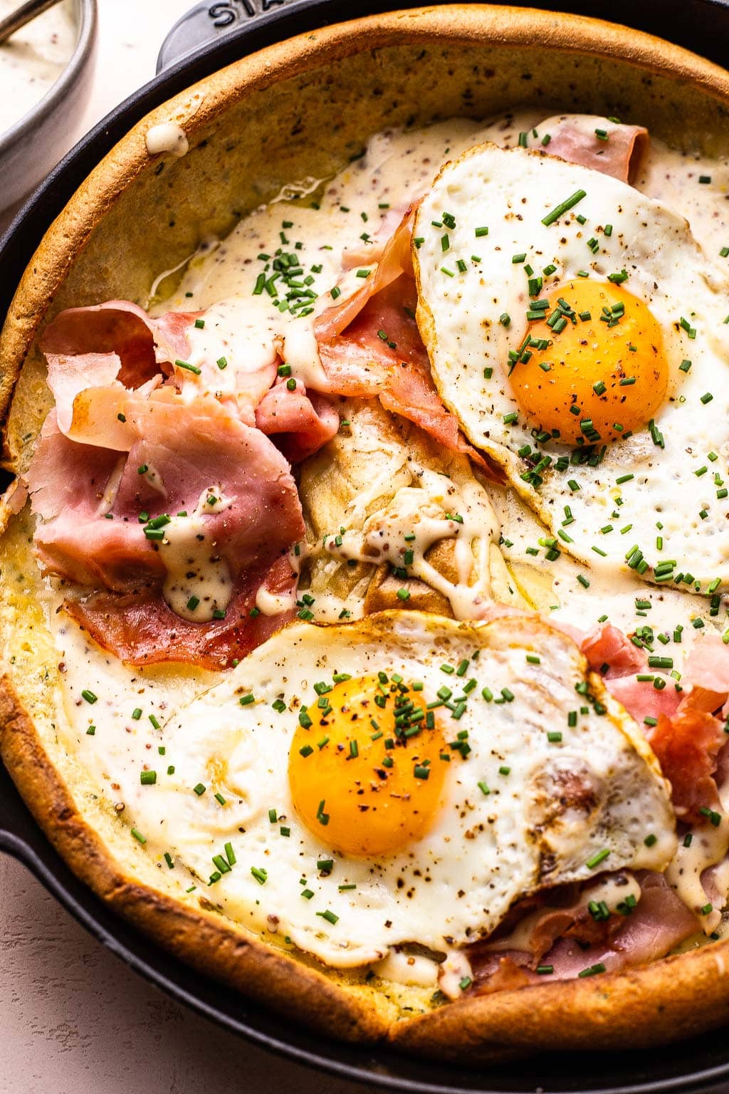 Ham and Cheese Dutch Baby