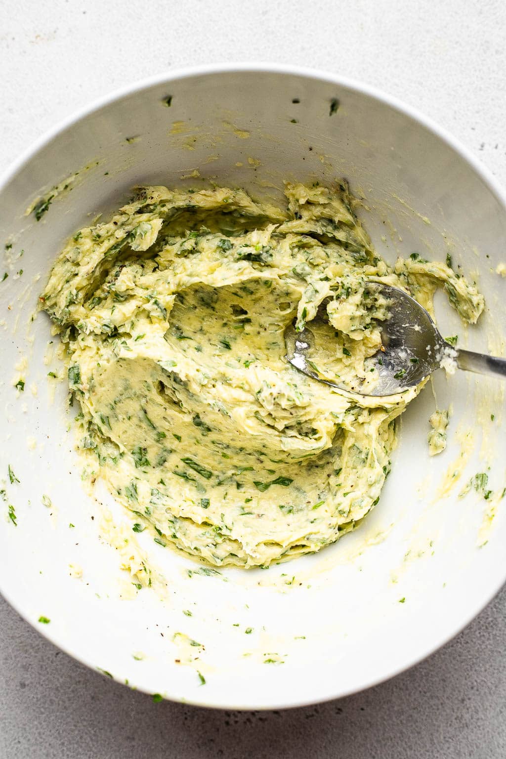 garlic herb butter in a bowl 