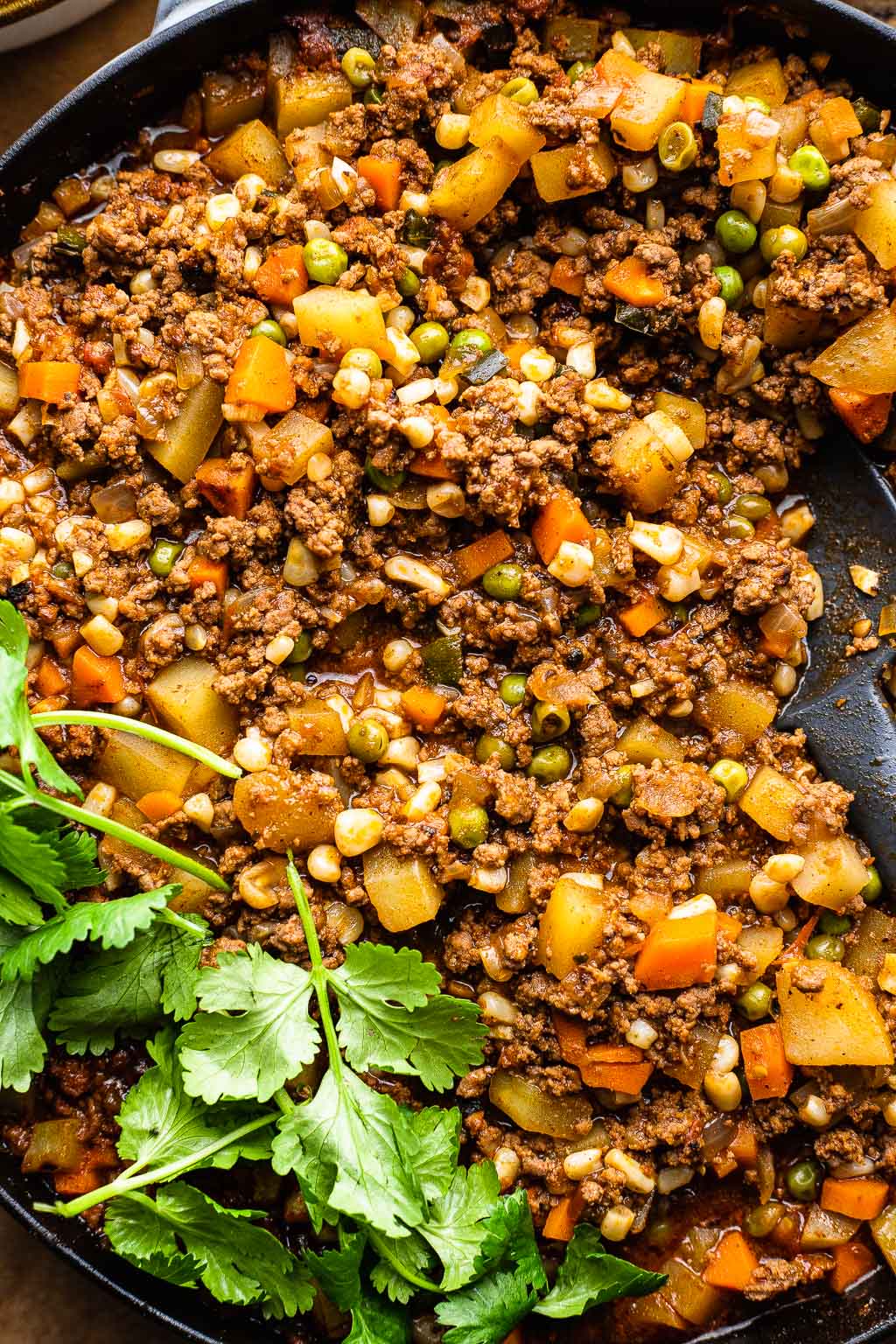 Mexican Picadillo in a skillet