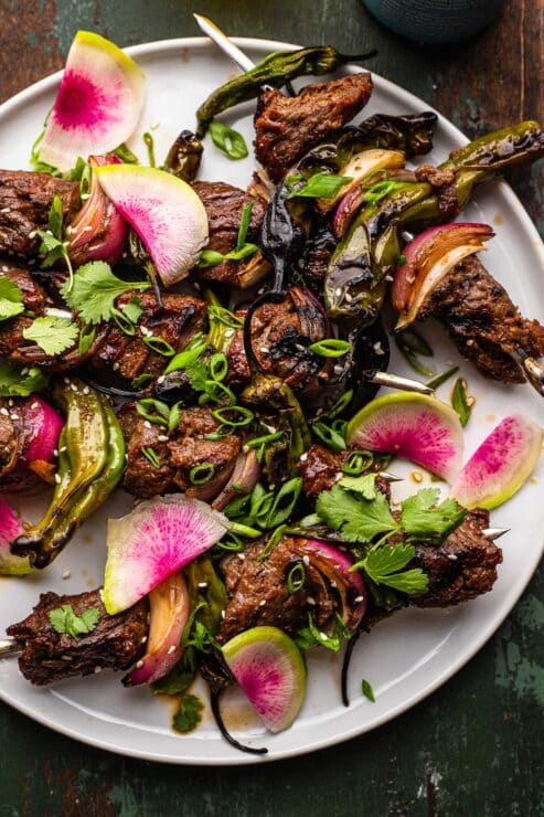 Grilled steak kabobs