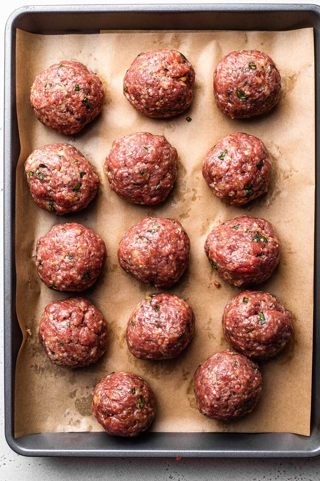 Meatballs ready to be cooked in sauce  