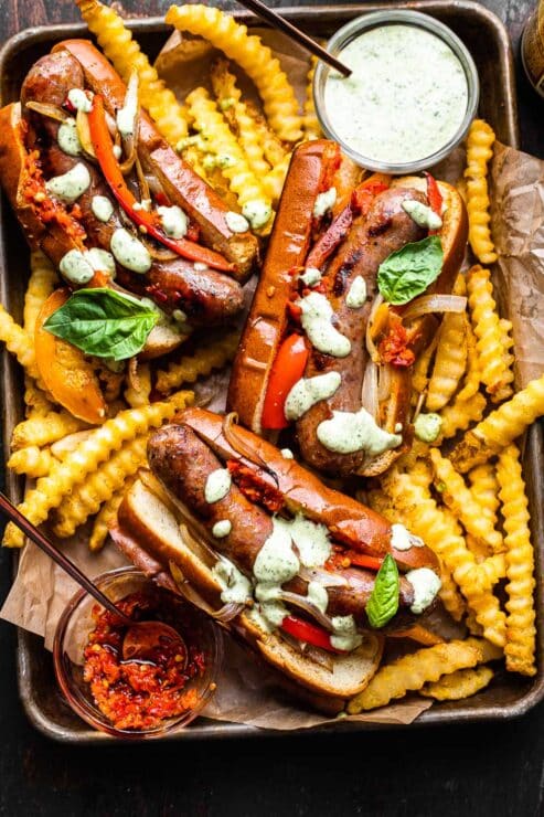 Sheet Pan Italian Sausage Sandwiches