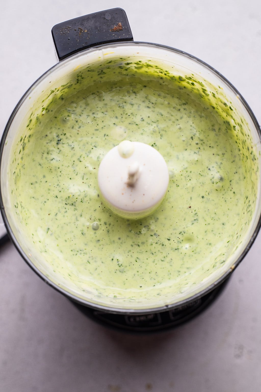 basil aioli after blending
