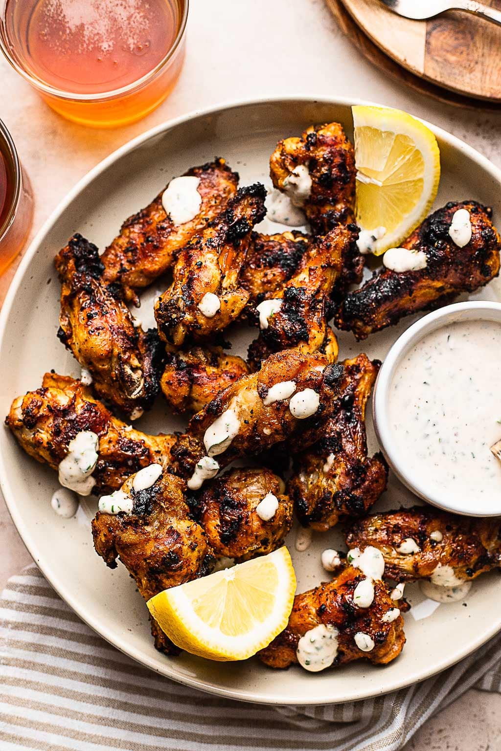Grilled Chicken Wings on a plate