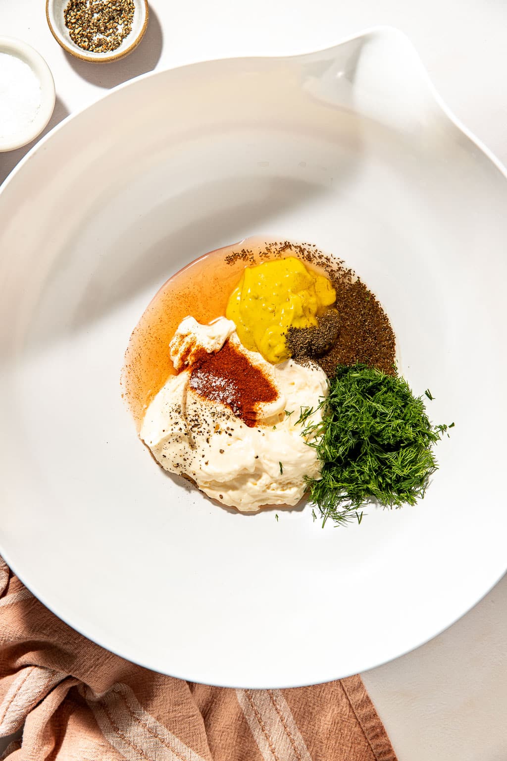 Potato salad dressing ingredients before mixing