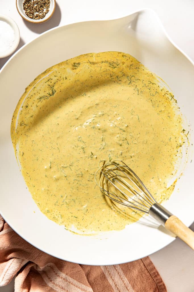 potato salad ingredients after mixing