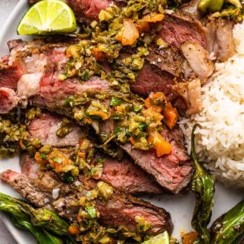 Grilled Ribeye Steak with Shishito Salsa