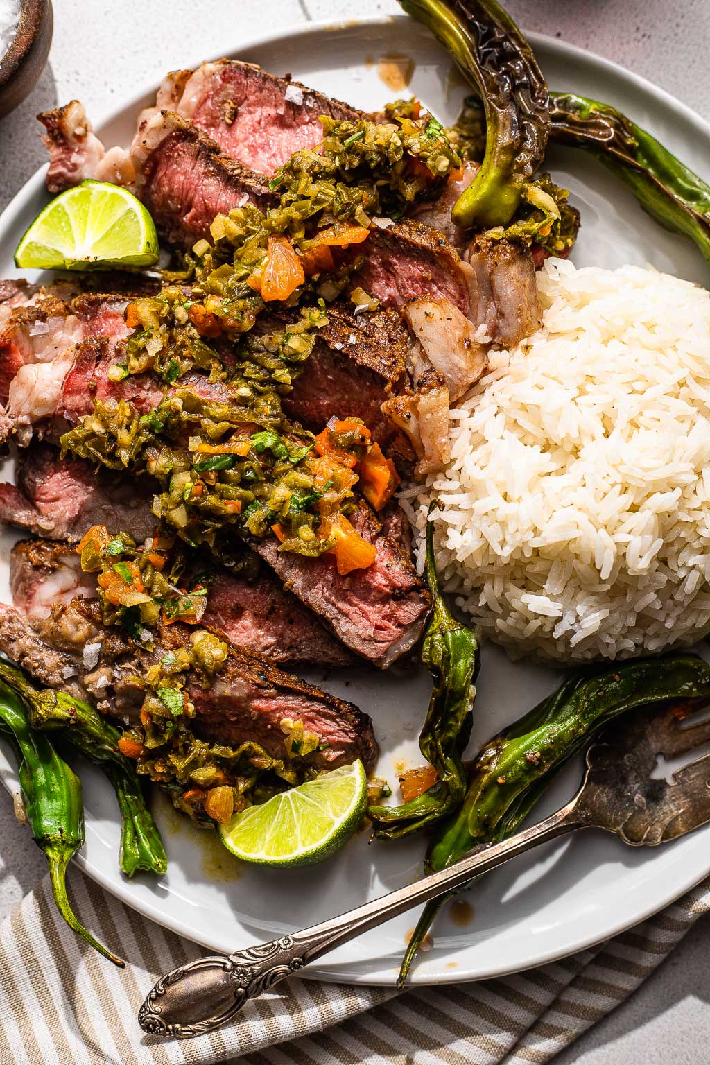 Grilled Ribeye with Shishito Salsa