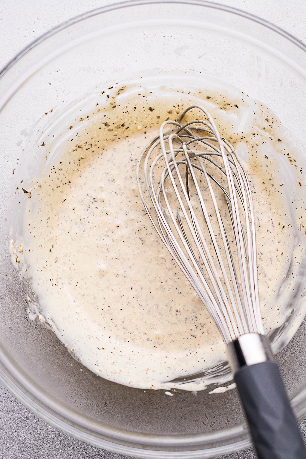 Grinder salad dressing in a bowl 
