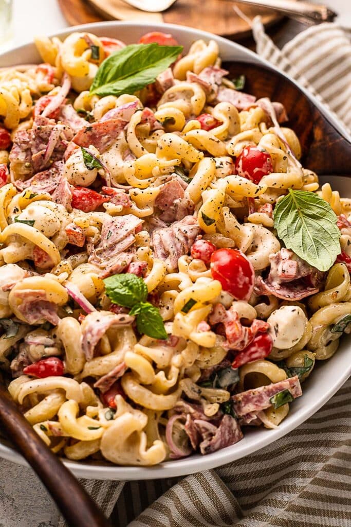 Italian Grinder Pasta Salad in a large bowl 