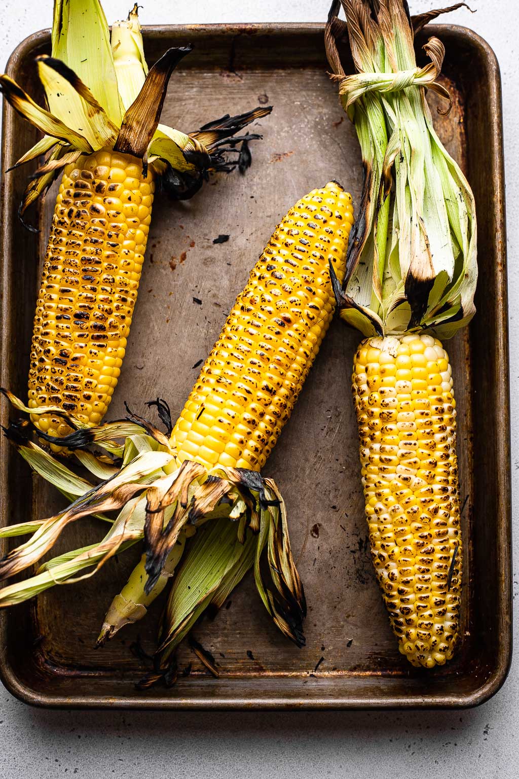 Grilled corn on the cob