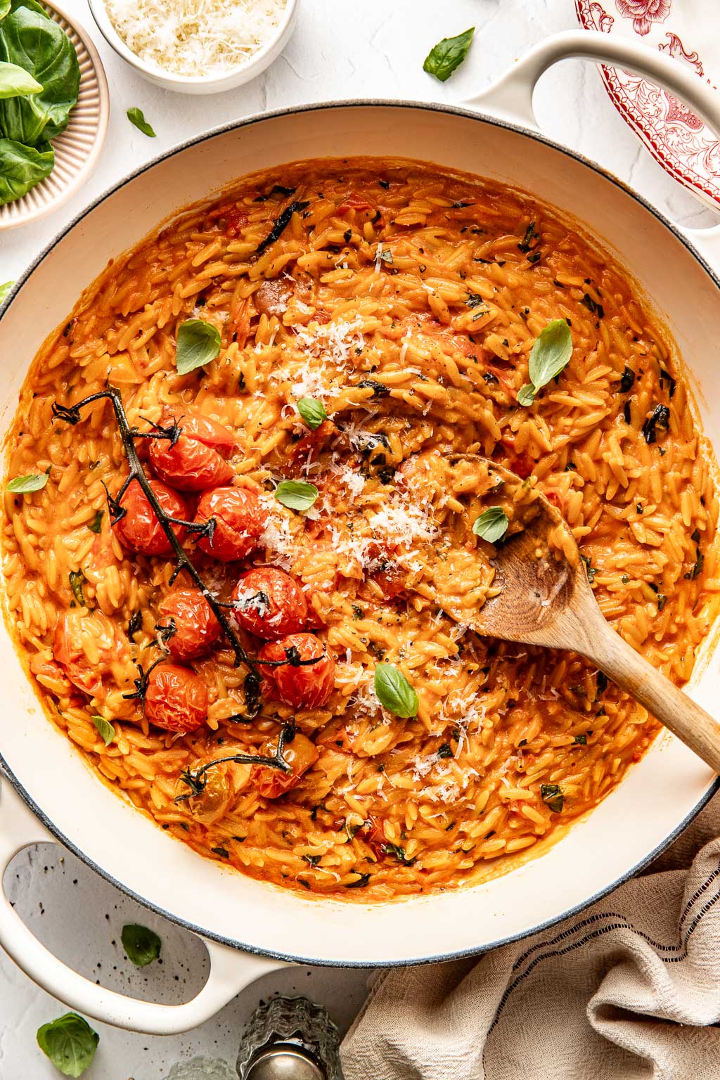 Creamy tomato orzo