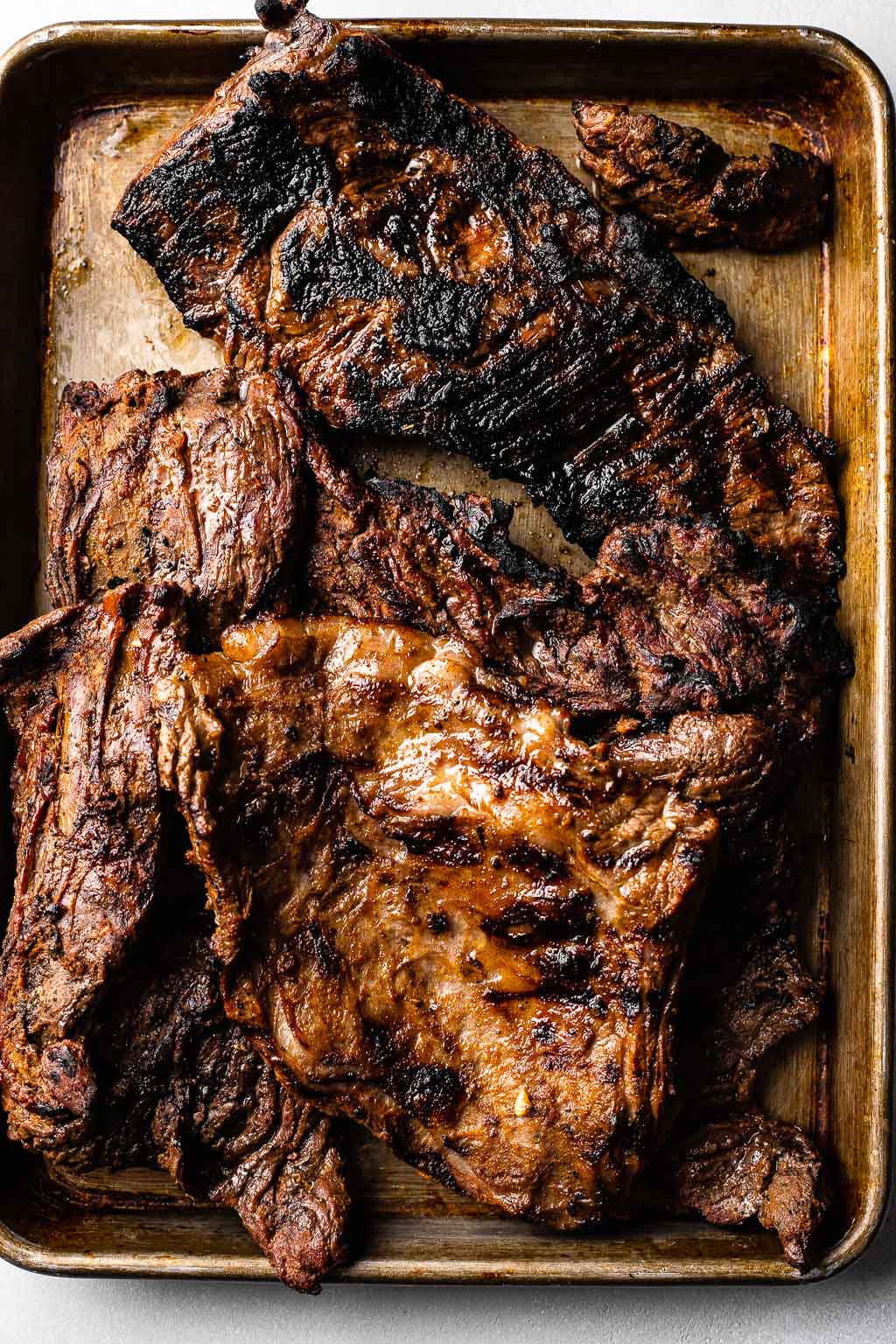 Carne asada steak after grilling 