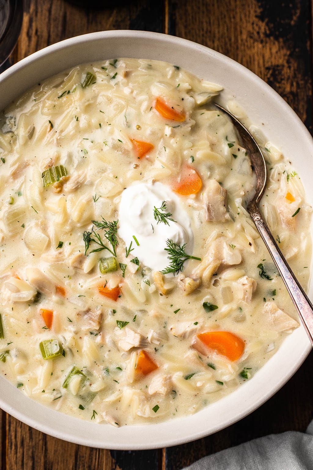 creamy chicken orzo soup