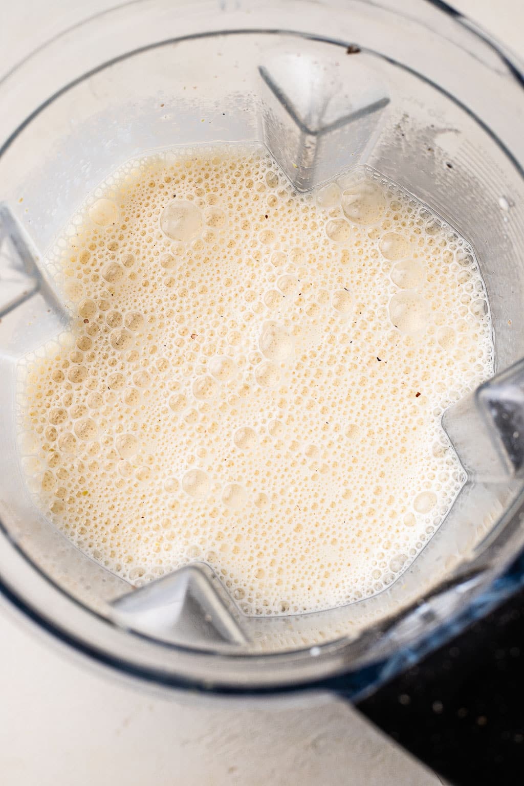 Egg custard mixture in blender 