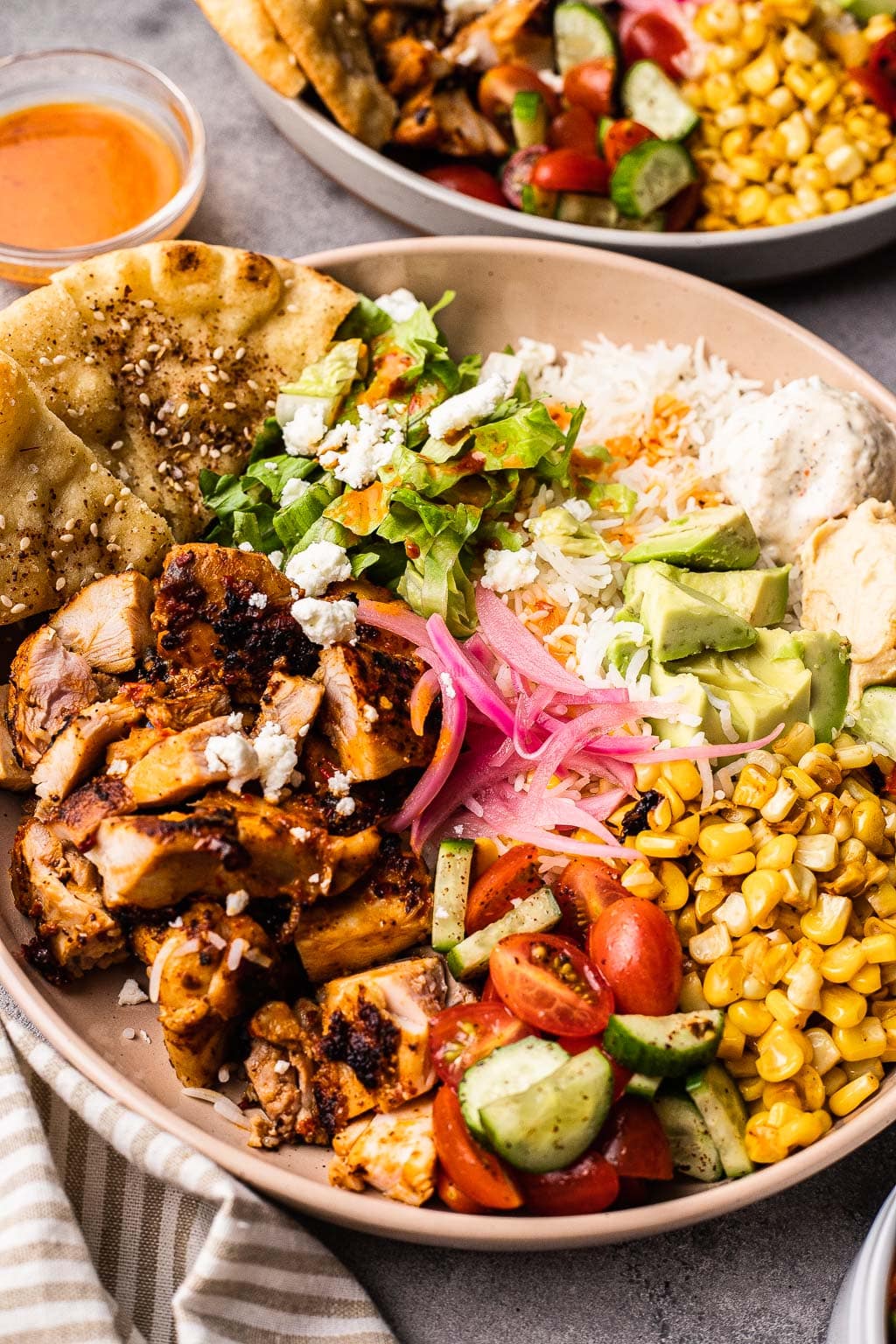 A CAVA copycat harissa chicken bowl 