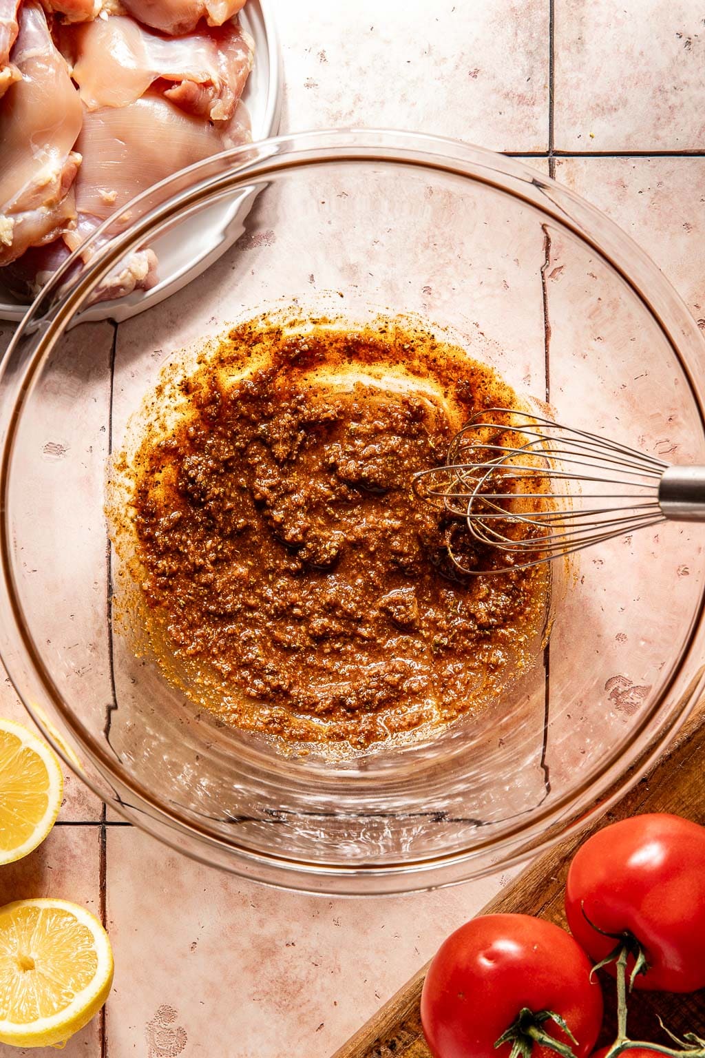 shawarma marinade in a mixing bowl