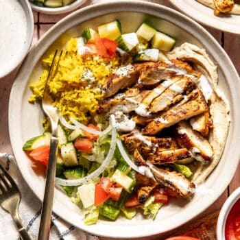 halal-cart chicken shawarma bowls