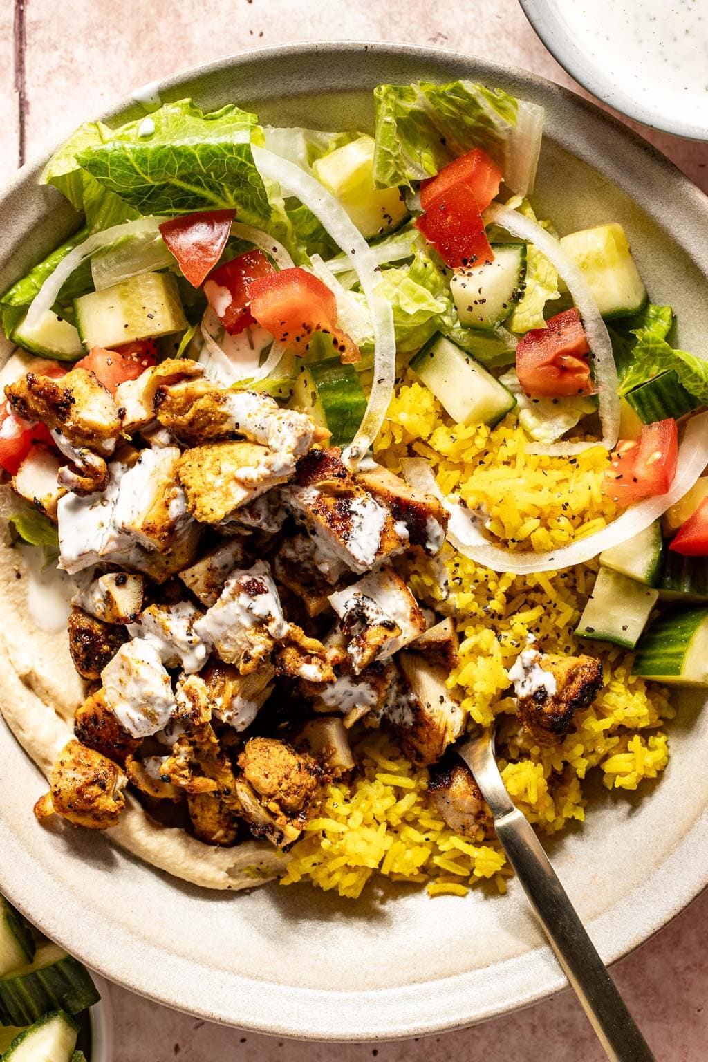 halal-style chicken bowls