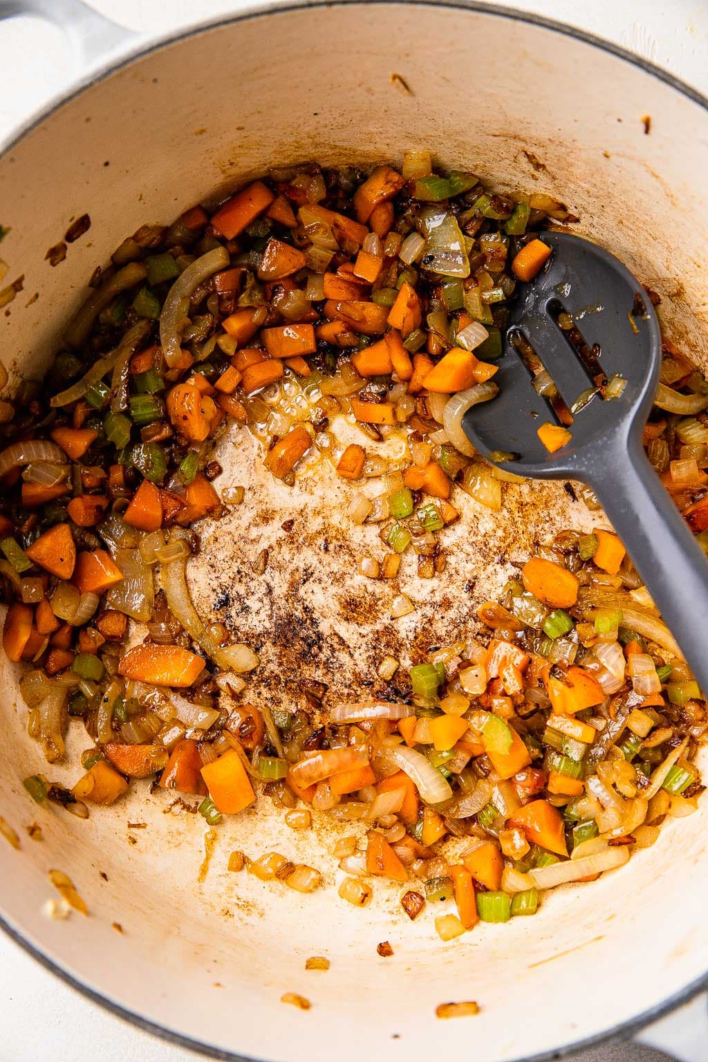 Sautéed vegetables in Dutch oven 