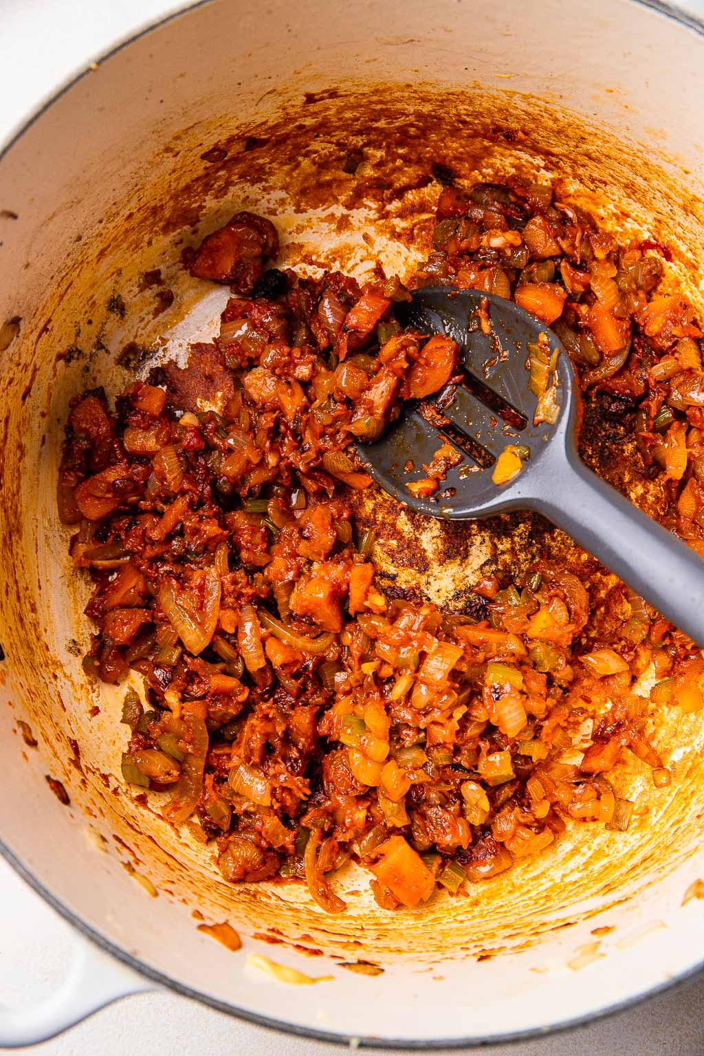 Sautéed vegetables in Dutch oven 