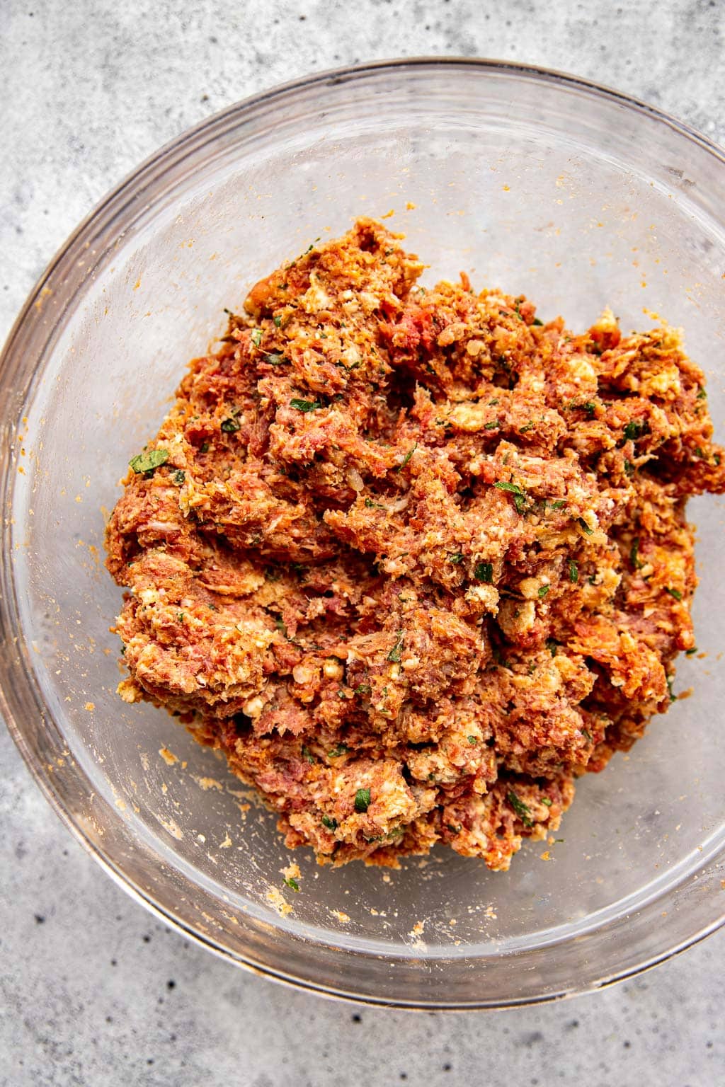 Meatball mixture with ricotta cheese