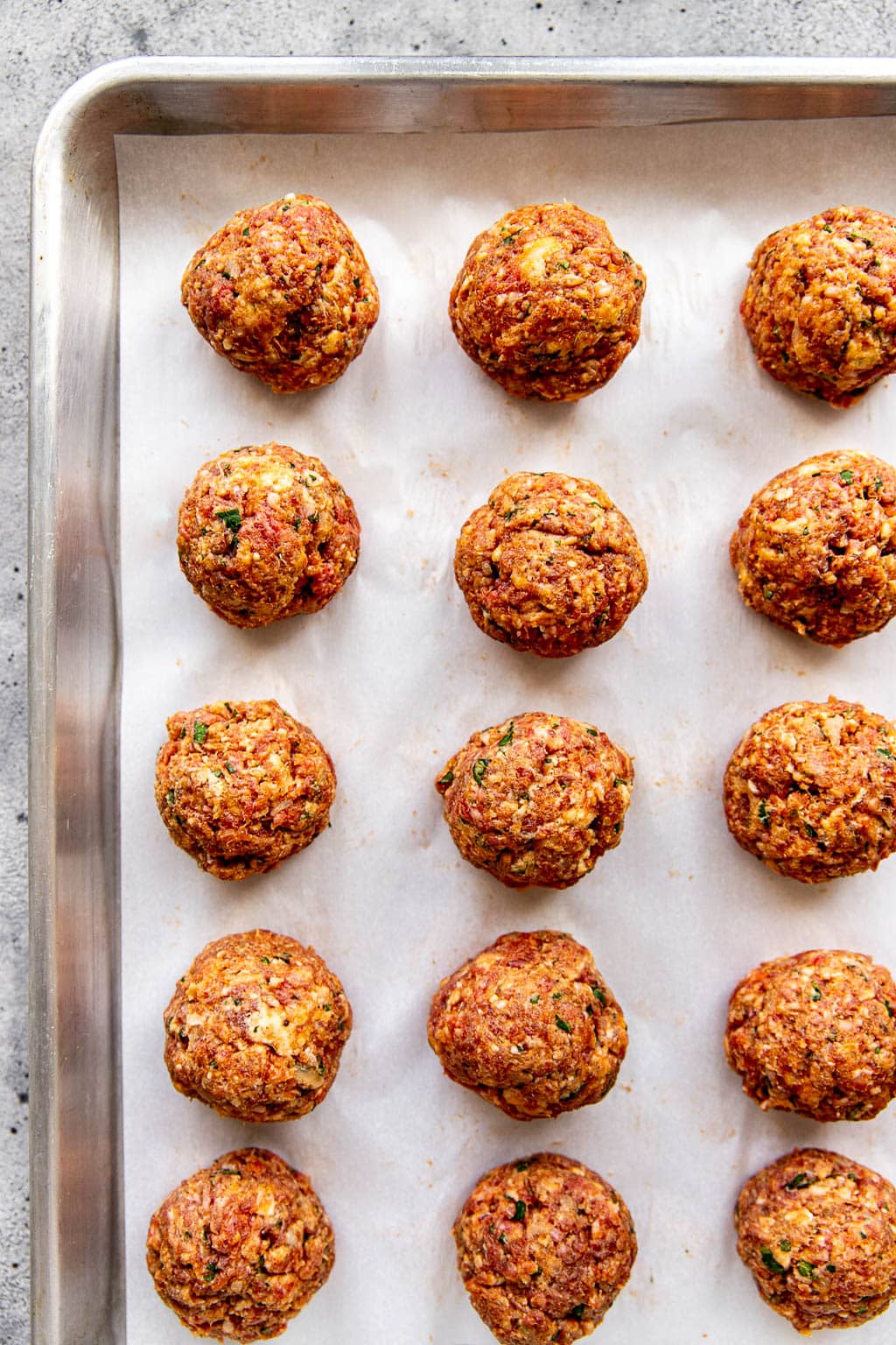 Ricotta meatballs before baking 