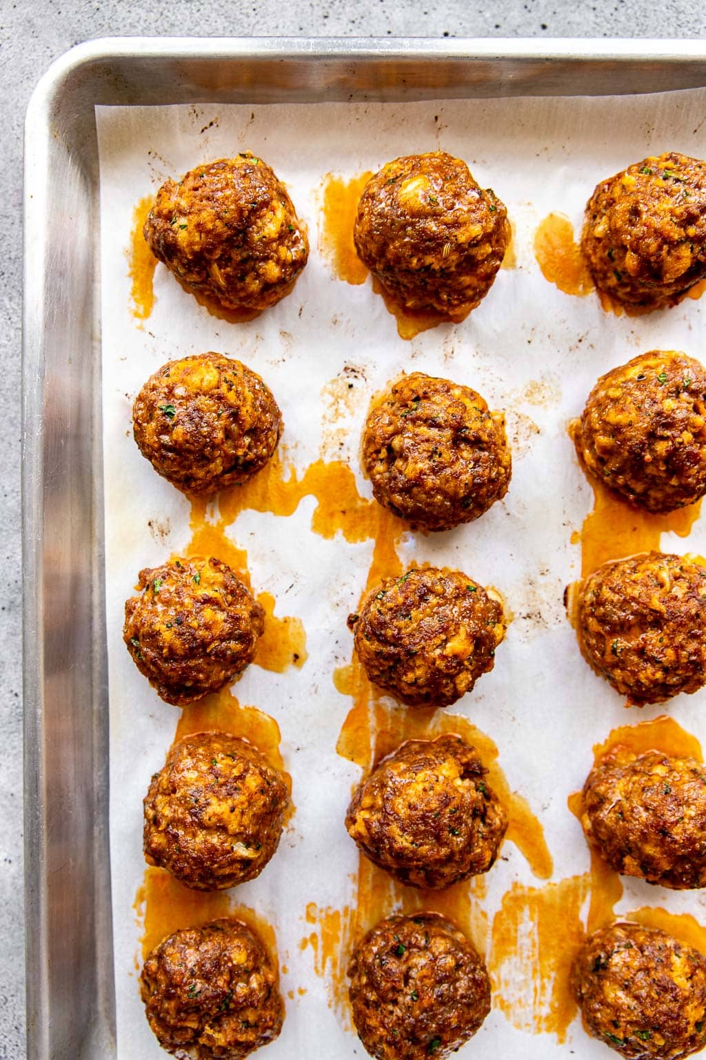 Ricotta meatballs after baking 