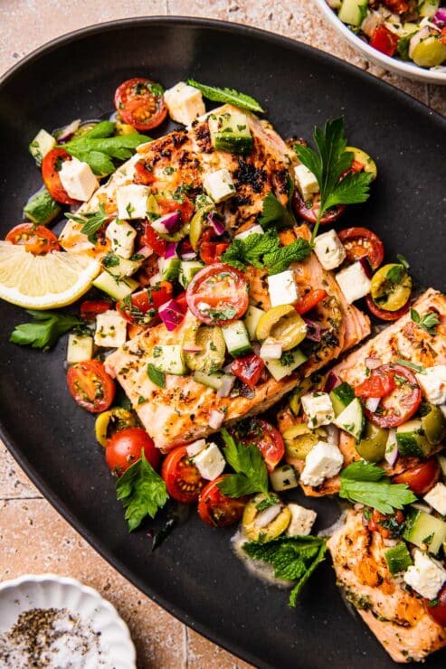 Grilled Greek Salmon
