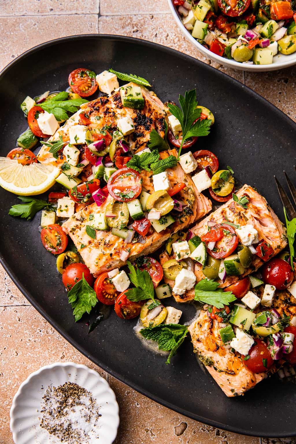 grilled greek salmon