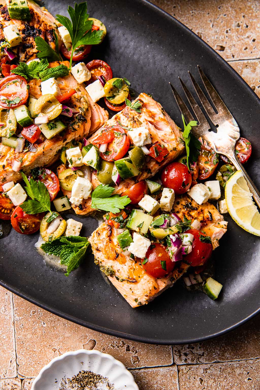 grilled greek salmon