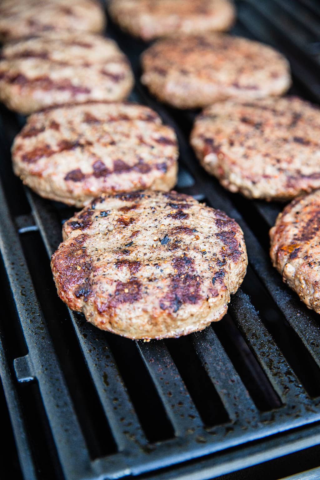 Burger patties on the grill 