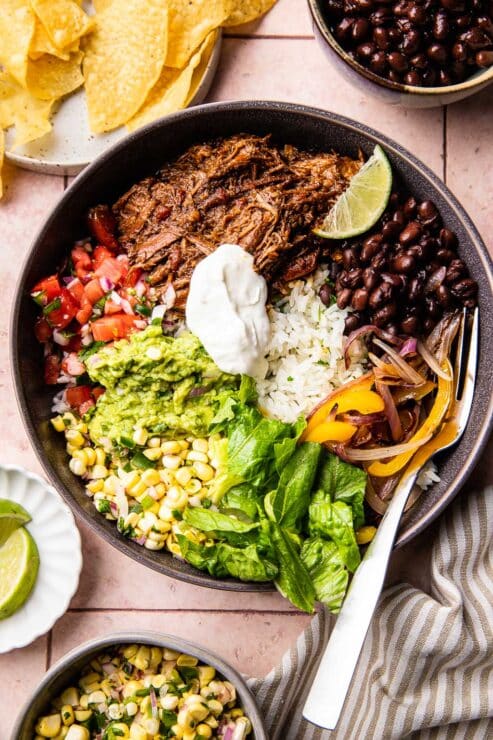Chipotle beef burrito bowls