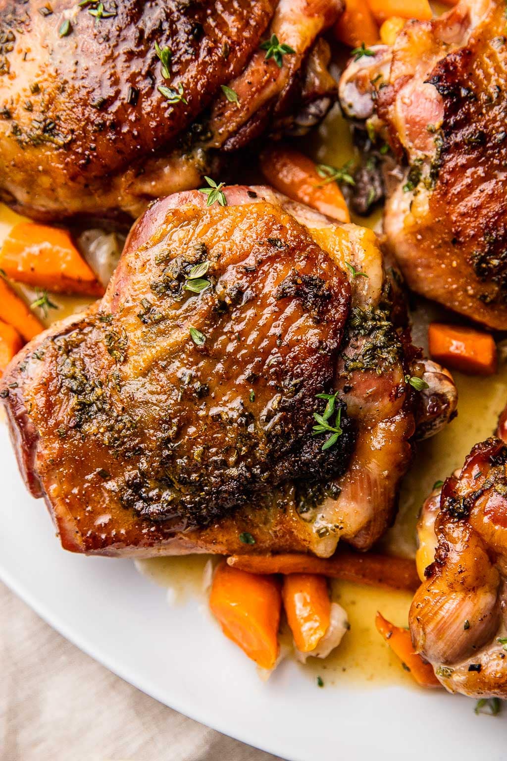 Slow-roasted turkey thighs