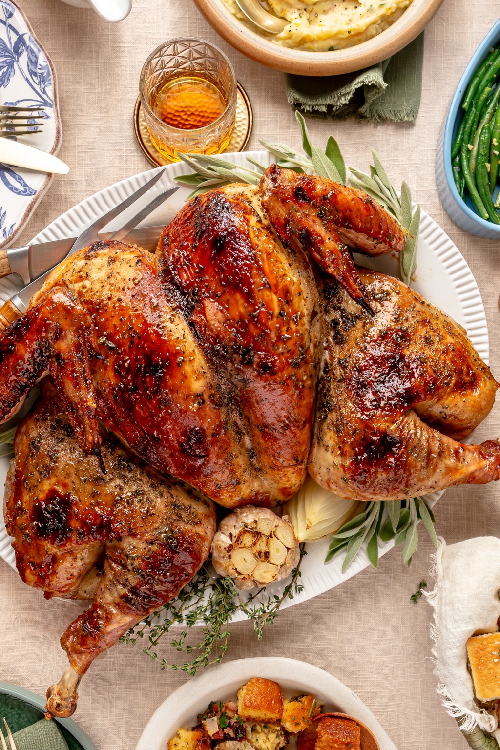 maple-bourbon glazed turkey