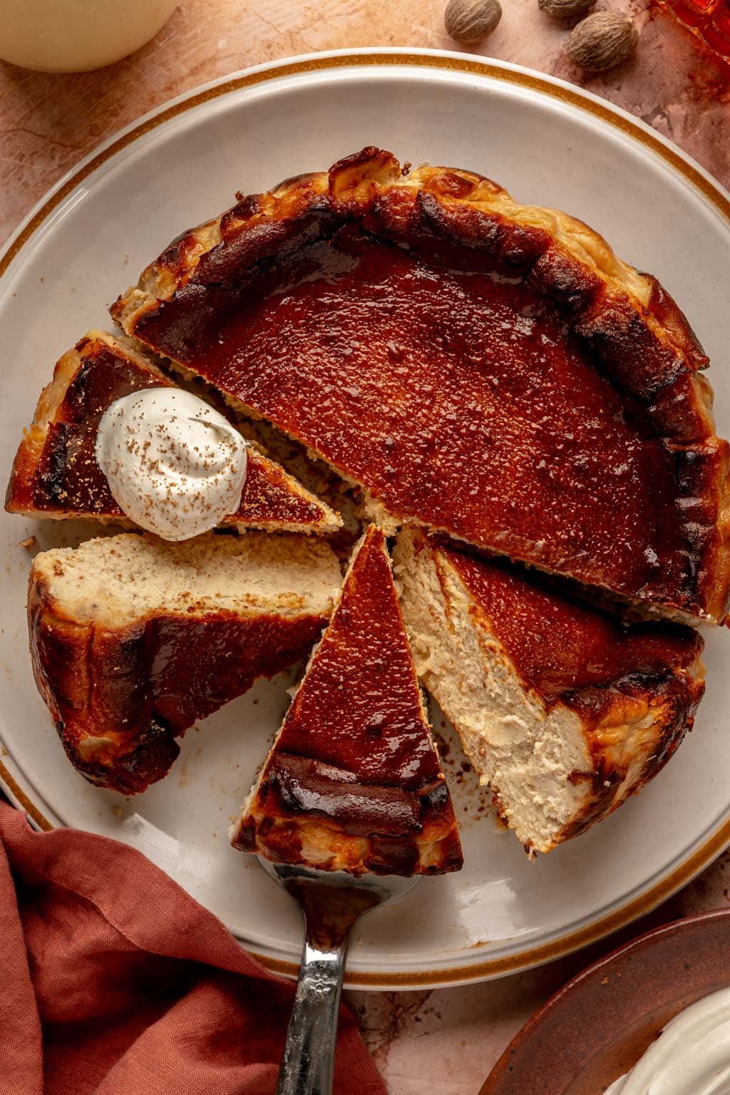 Eggnog Basque Cheesecake