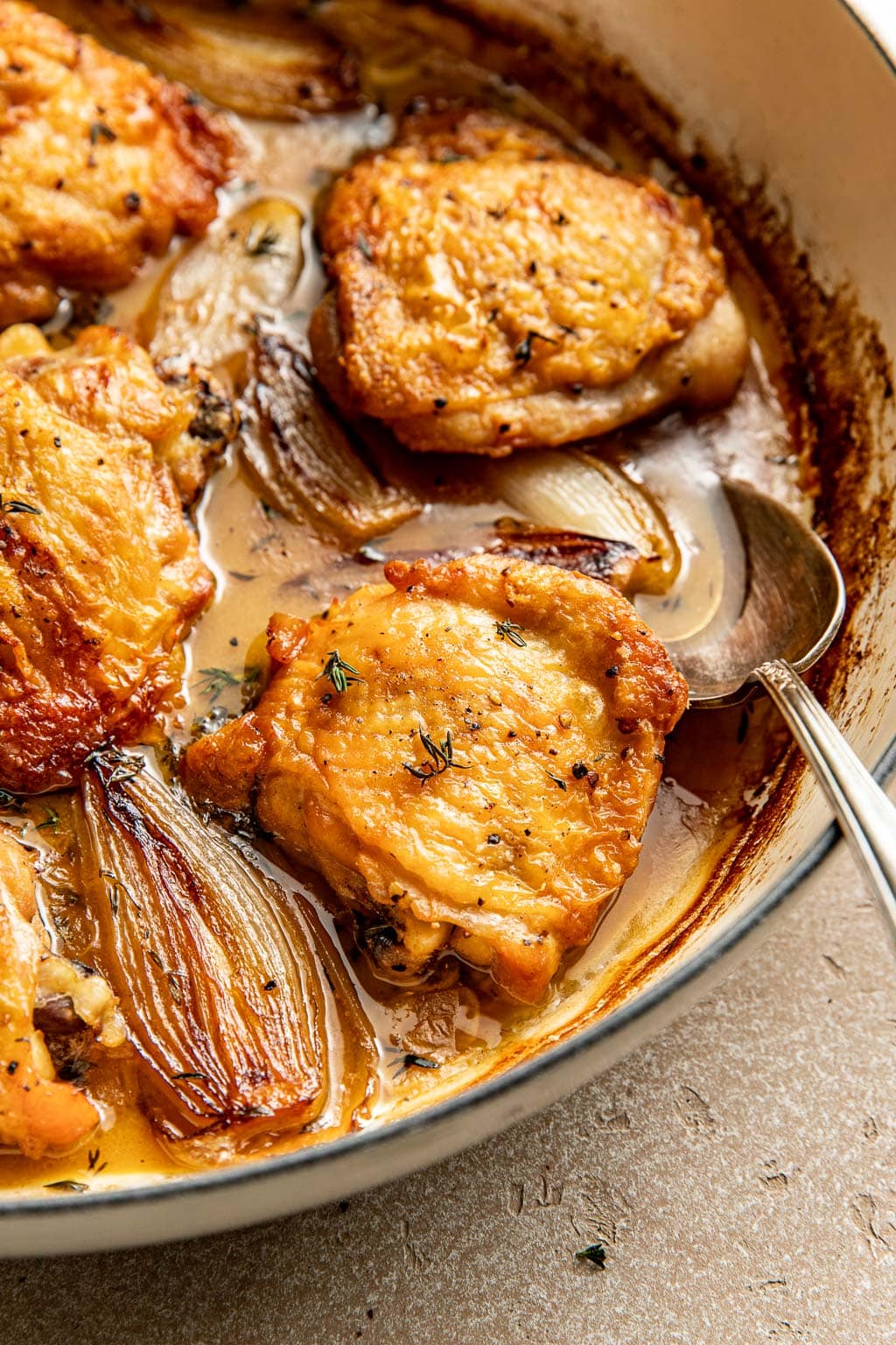 apple cider braised chicken thighs