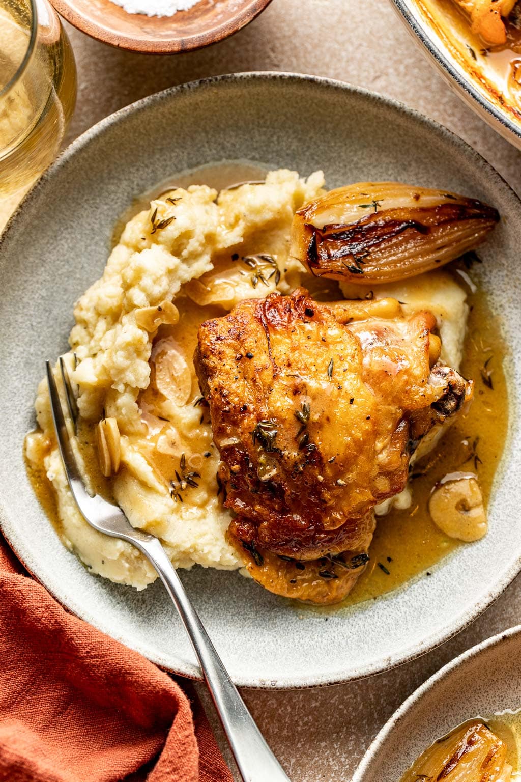 apple cider braised chicken thighs