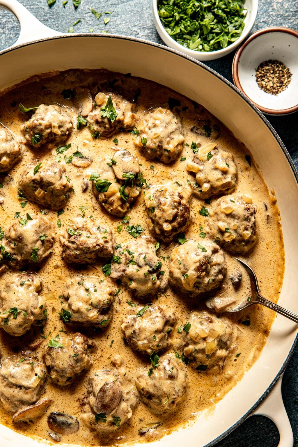 Beef Stroganoff meatballs