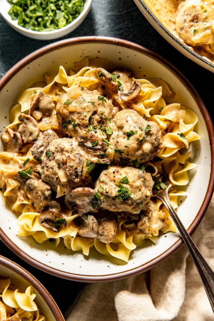 beef stroganoff meatballs
